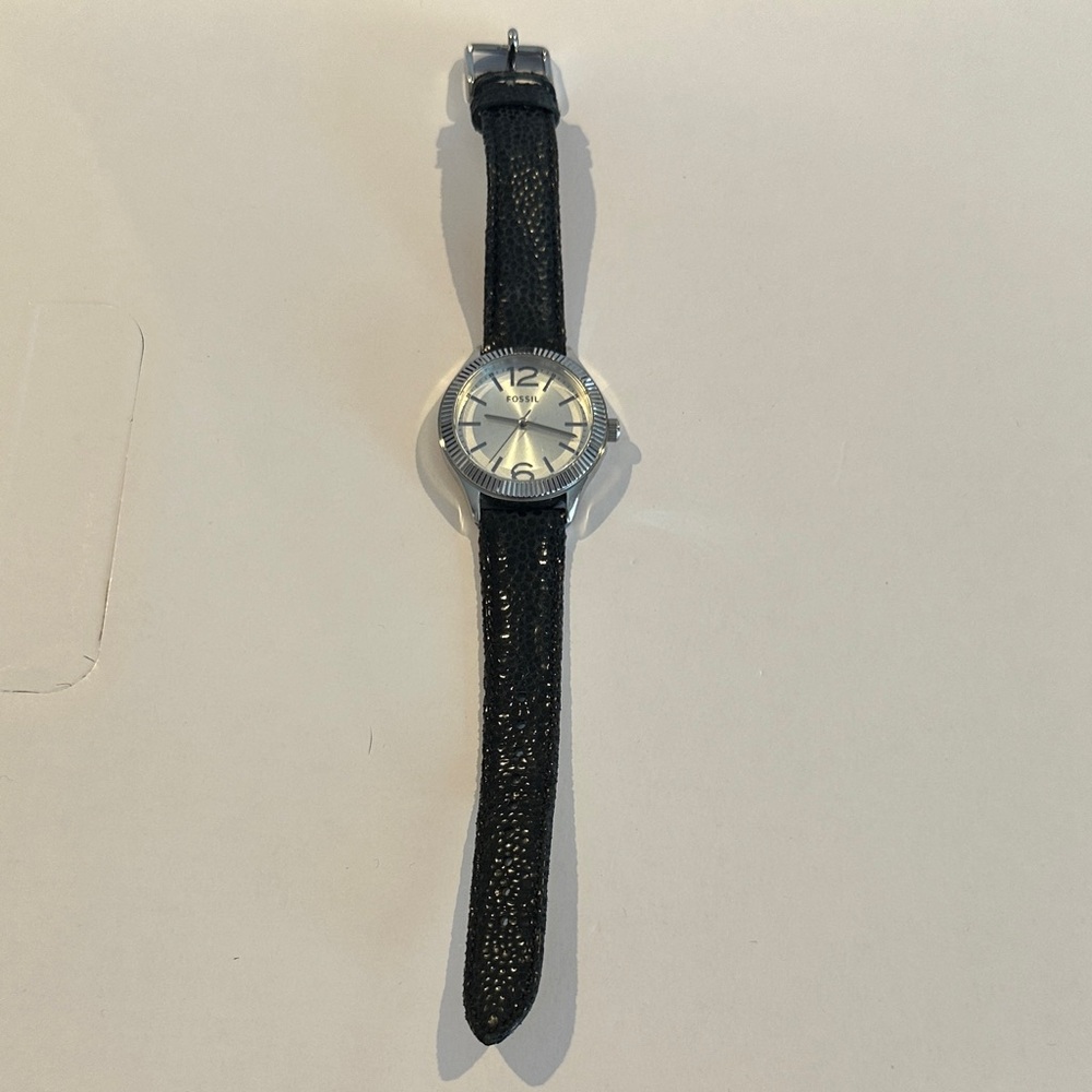 Elegant Black Leather Strap Watch